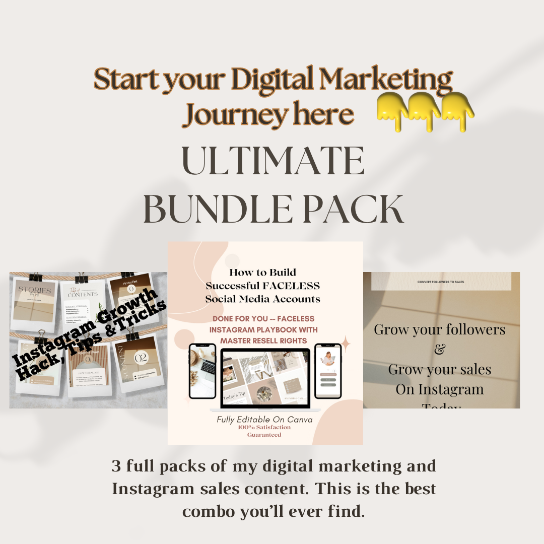 Faceless Digital Marketing Guides Bundle. 11 unique DFY guides and playbooks with MRR for Faceless Marketing. My Entire Store Collection.