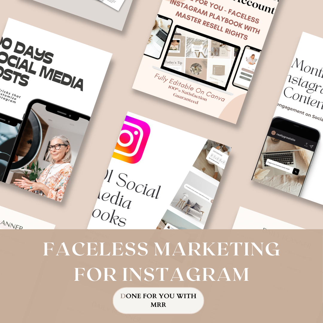 Faceless Digital Marketing Guides Bundle. 11 unique DFY guides and playbooks with MRR for Faceless Marketing. My Entire Store Collection.