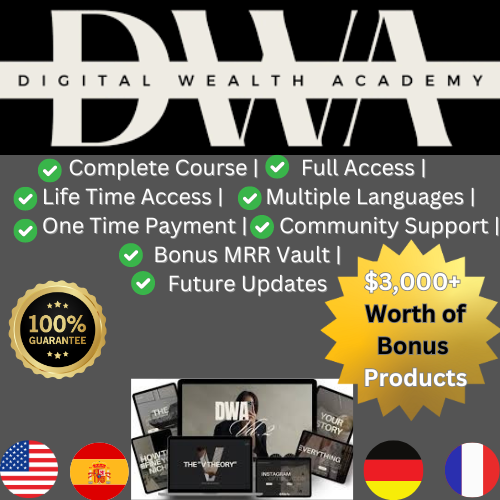 Digital Wealth Academy, DWA Remastered Vol 1 and Vol 2, DWA Full Course with Master Resell Rights. DWA Complete Course for Digital Marketing